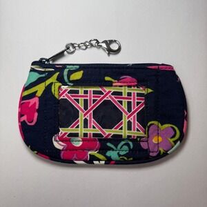 Vera Bradley Ribbons Floral Print Coin Purse Card ID Holder Zip Pouch Keychain